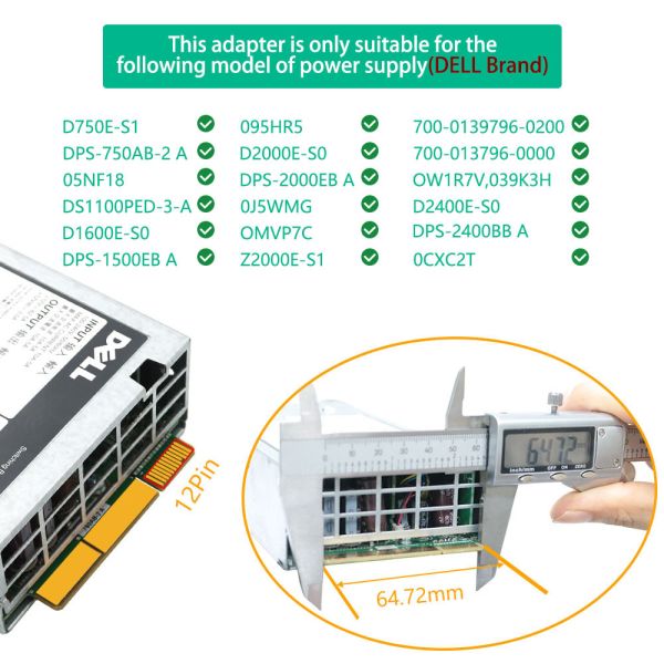 17 ATX PCI-E 6Pin 12V Connector Power Converter Breakout Board for 750W 1100W 1600W 2000W 2400W Daier Server PSU