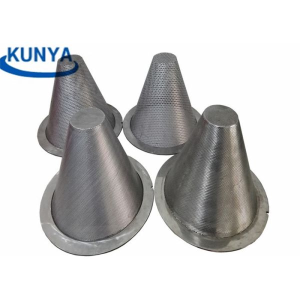 Food Grade SUS304 Stainless Steel Cone Filter Square Wire Mesh Cylinder