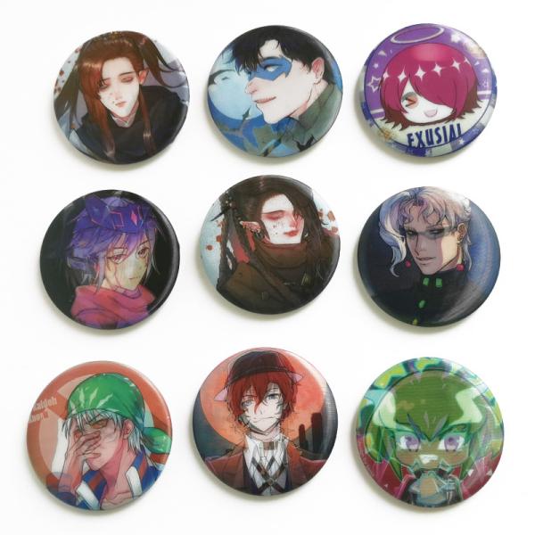 Quality Perfect Binding 3D Lenticular Printing Service 3D Lenticular Badges Tin 35mm Button for sale