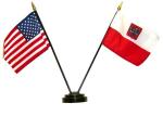 Custom Logo Table Top Flags Polyester Coating Distinctive Design Mini For