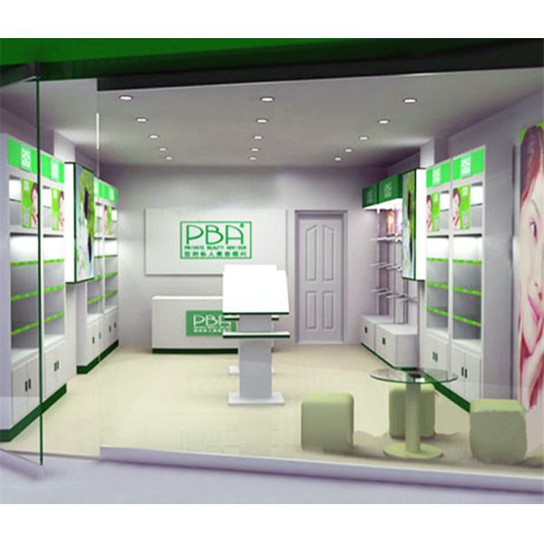 Retail Makeup Display Stand , Cosmetic Display Counter For Exhibition