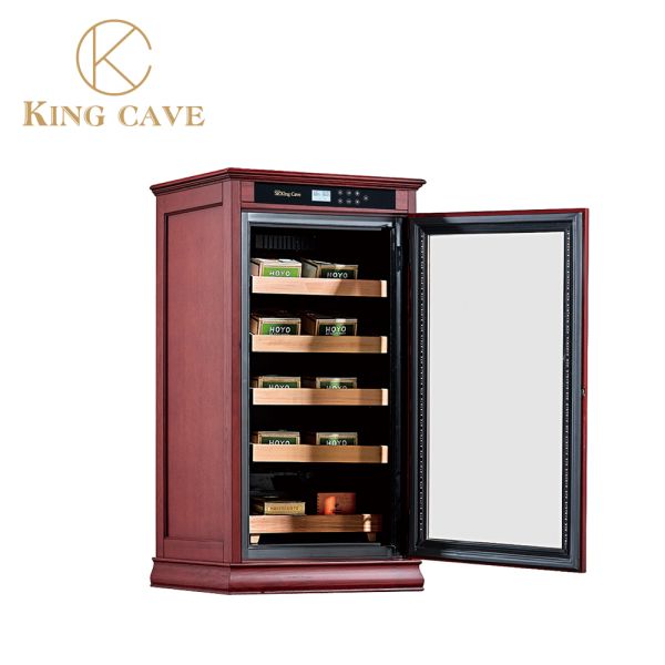 Dual-Function Premium Wood Frame Wine Cooler And Humidor Cigar Cabinet