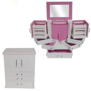 Height 35.5cm MDF Wooden Mirror Cosmetic Box 0.039m3 CBM With Drawer