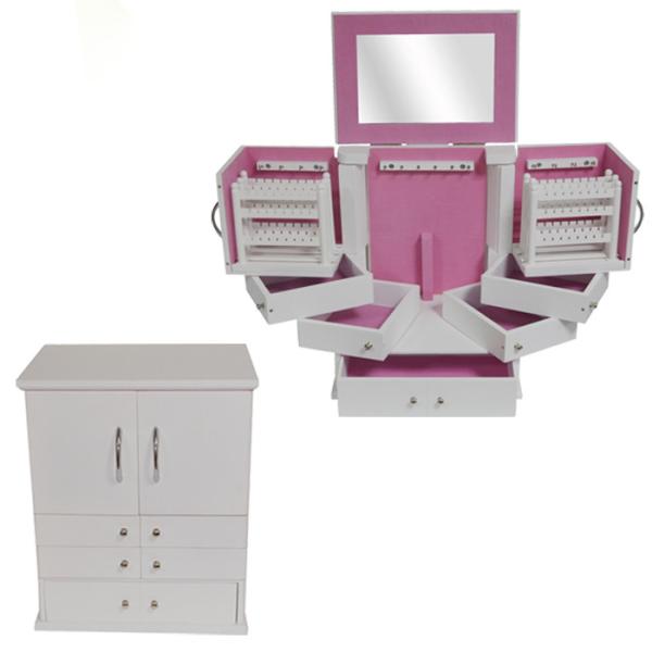 Quality Height 35.5cm MDF Wooden Mirror Cosmetic Box 0.039m3 CBM With Drawer for sale