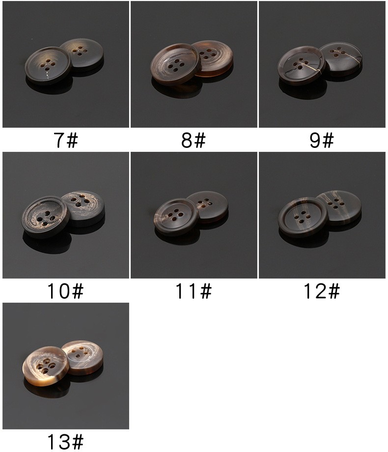 2022 Colorful factory wholesale 4-holes flatback imitated horn resin button