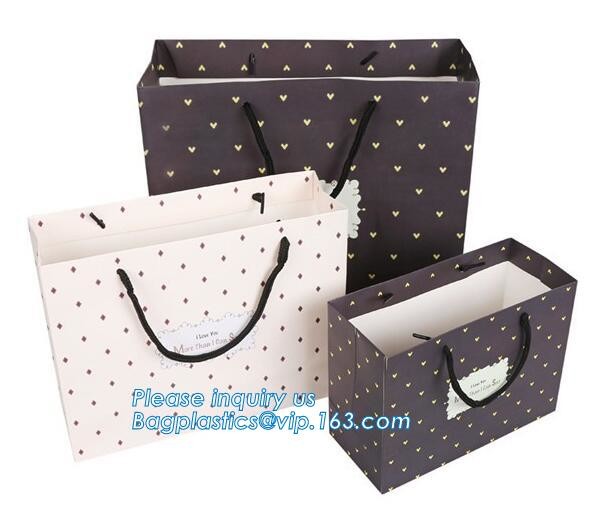 Fashion Custom Printing Luxury Gift Shopping Carrier Paper Bag With Your Own Logo Print,strong twisted handle black leat