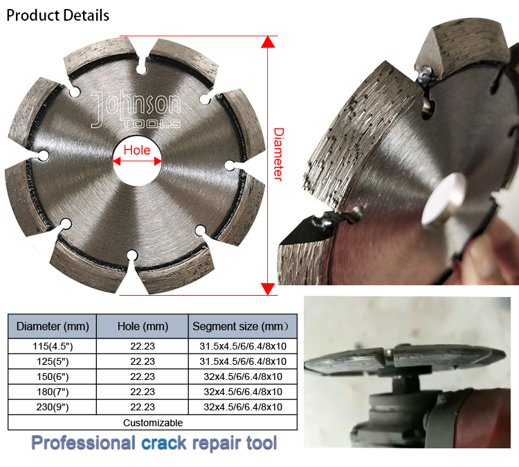 Fast Cutting Crack Chasing Diamond Blades For Hard Granite , V Groove Saw Blade
