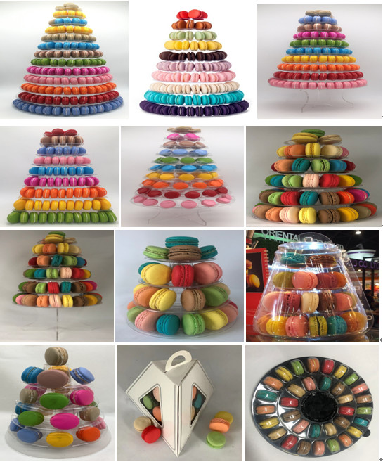 Small 4 Tier Portable Plastic Macaron Packaging 25cm Plastic Macaron Tower