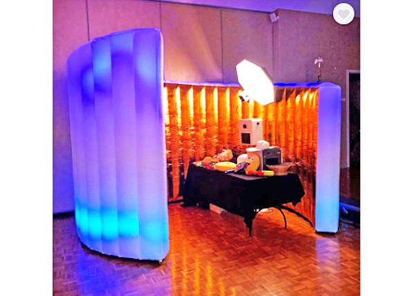 Quality Meavable White Inflatable Kiosk , Inflatable Meeting Rooms With Led Lights for sale
