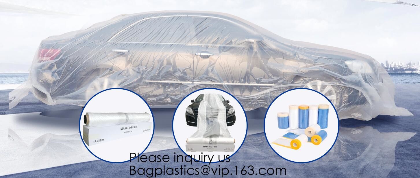 Disposable Plastic Car Cover with Elastic Band Medium Size, Kit De Protection, Car Clean Kit, car protection disposable