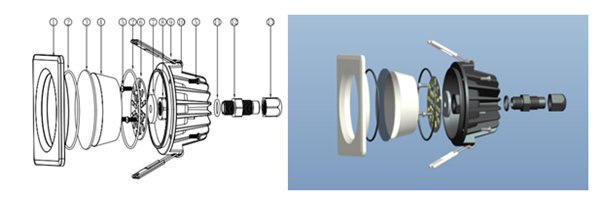 2015 best seller 9W IP65 Waterproof LED downlight