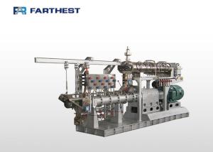 China Double Screw Floating Fish Feed Making Machine , Aqua Feed Steam Extruder Equipment on sale