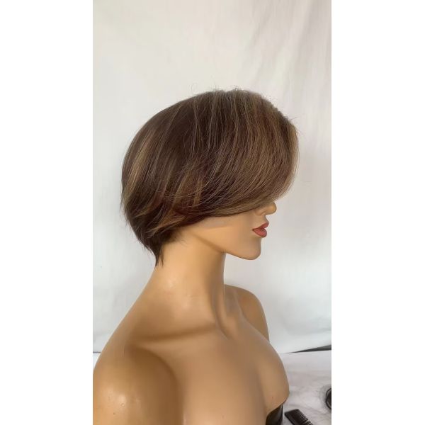 13x4 frontal lace wig short human hair wig piano color hair brazilian hair for black women