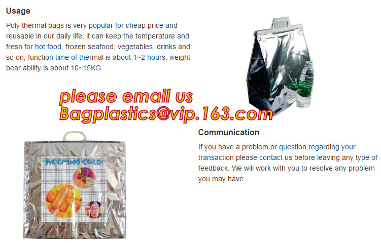 Custom Packing Aluminum Foil Zip-Lock Grocery Handle Thermal Insulation Cooler Bag For Outdoors,Promotional Insulated La