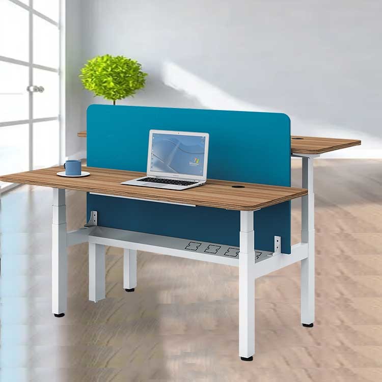 2 Person Adjustable Workstation Desk Electric Sit Stand Automatic Lifting