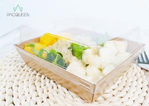 China Brown Square Leak Proof Recyclable Take Out Containers Disposable Salad Boxes Custom Size wholesale