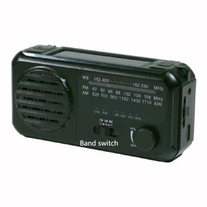 Portable 3 Band Radio 400g Multi Function Solar Battery Powered Hand Crank Radio