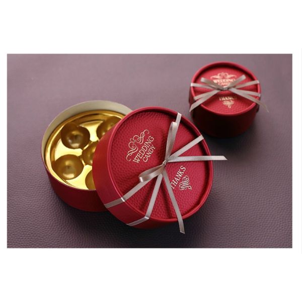 Custom Logo Recyclable Truffle Packaging Round Cardboard Chocolate Box Favors Gift For Wedding Souvenirs