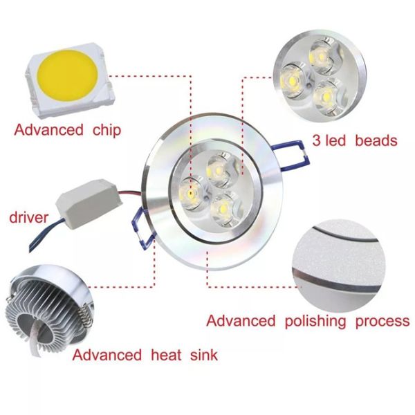 High Power Recessed Ceiling Downlight No Flicker 240v Ceiling Spotlights