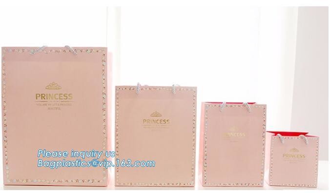 Customized Cut Printed Coated Paper Shopping Bag with Matt Lamination,rope handle custom logo printed white paper bag