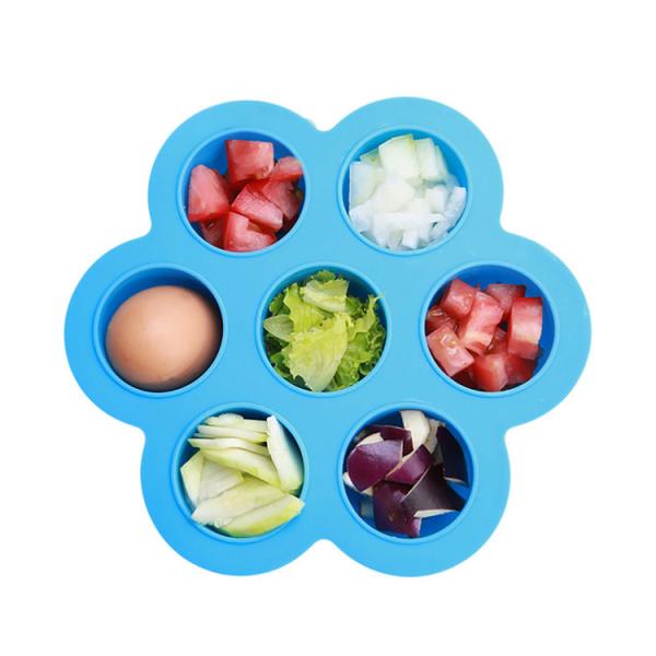 Quality Beautiful Flower Shaped Silicone Egg Bites Mould With Plastic Cap Silicone Ice Tray Soft Rubber Kitchen Tool for sale