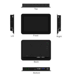 China 10.4inch Open Frame Touch Monitor Vandal Proof All In One Touchscreen Black Bezel wholesale