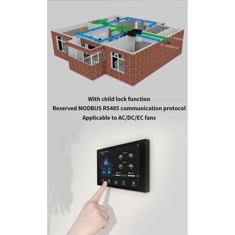 Multi Sensor Integration 6.9 Inch HD Color Screen Smart HVAC Controller With Remote App Control System