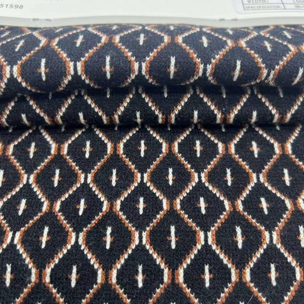 Quality Medium Jacquard Cable Knit Fabric Cloth Home Textile 49%R 24%N 24%P 3%SP 150CM 360GSM F01-051 for sale