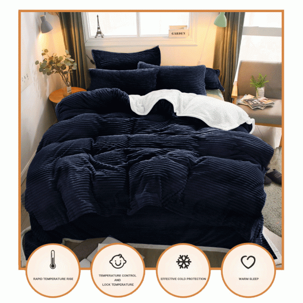 Customized Size Velvet Bedding Set 4pcs Thick Flannel Fleece Duvet Cover for Winter
