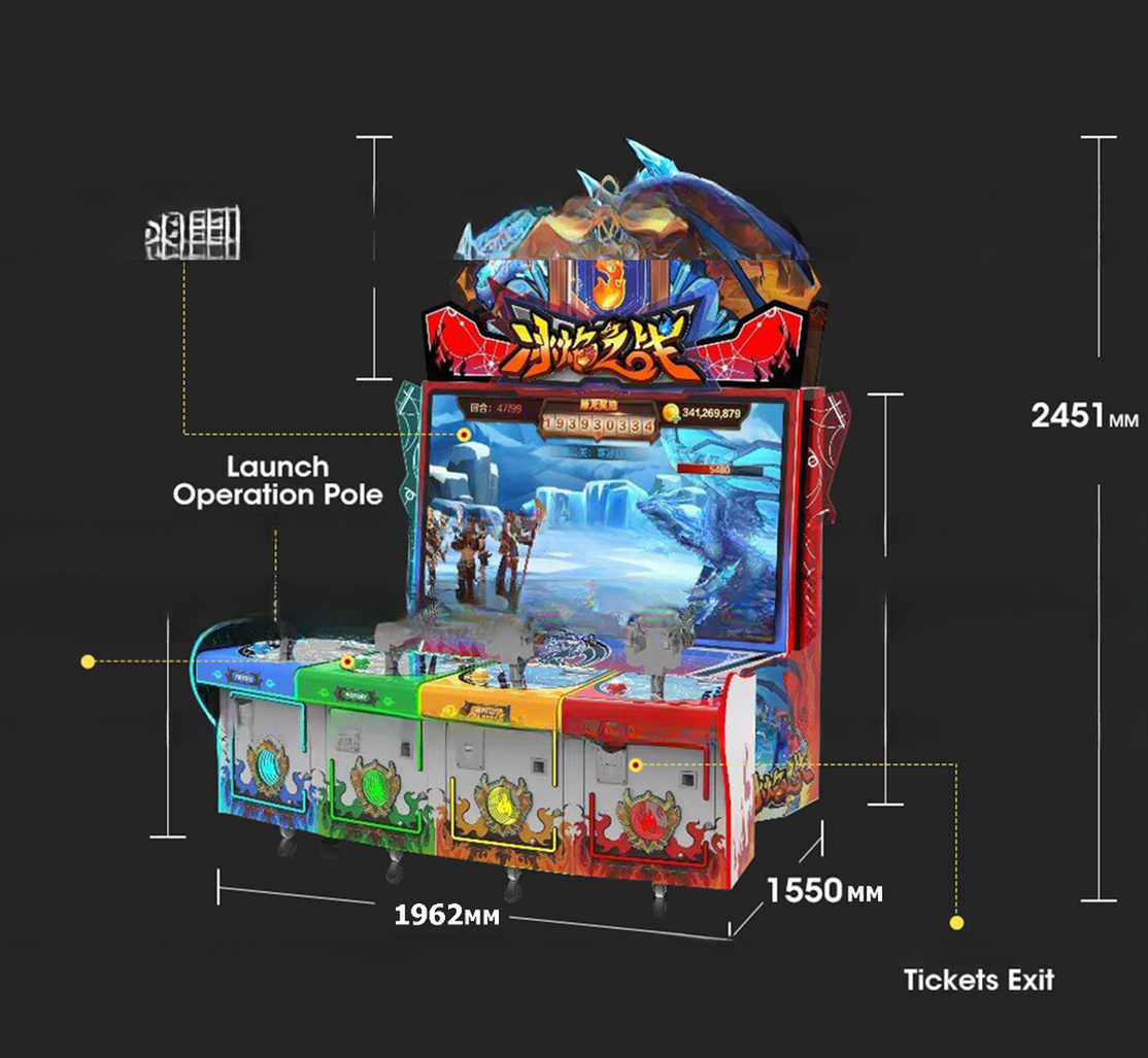 4 Players Ice Frame Battle Shooting Arcade Machine For Game Room