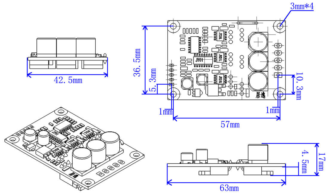 12V-24V 15A BLDC Motor Controller PWM Speed Driver For Sensorless BLDC Motor JYQD-V6.3E2