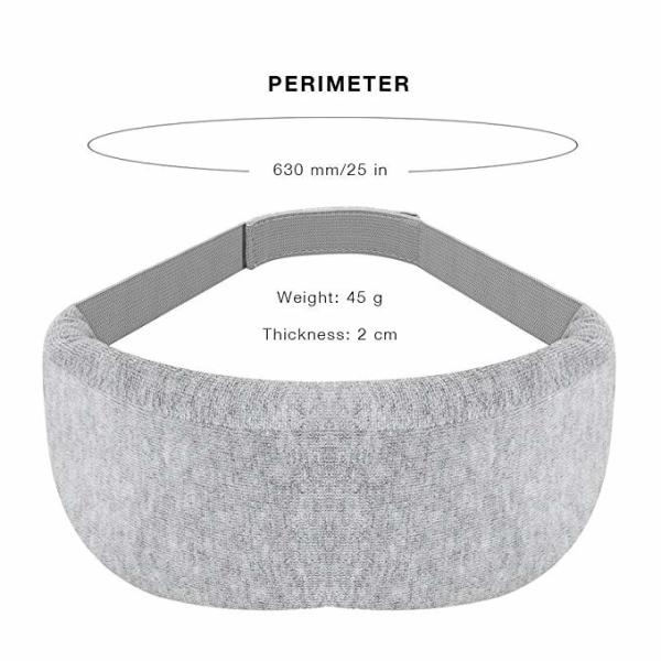 Quality Ultra Soft Gray Memory Foam Eye Mask For Relaxation Spa Adjustable Strap Design for sale