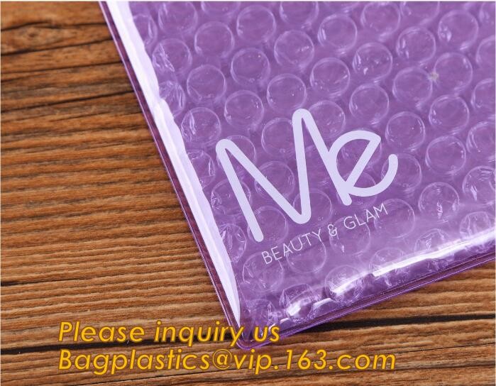 Cosmetic Slider Zip lockk Bubble Bags Bubble Slide Pouch,Zip lockk esd bubble bag bubble packaging wrap cosmetic pouch slide