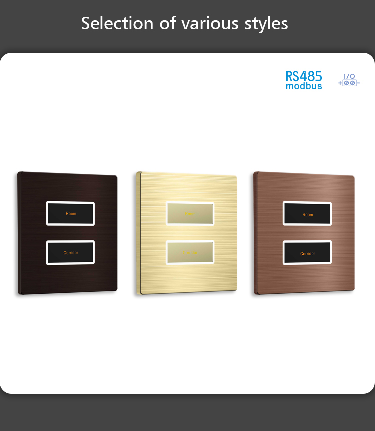 Intergrated Type Wall Push Switch Square Buttons Style RS485 Protocol