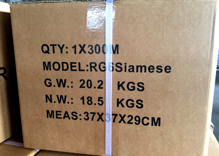 144*0.12AL Braiding USA Standard Rg6 Siamese Cable , Coaxial Cable For CCTV
