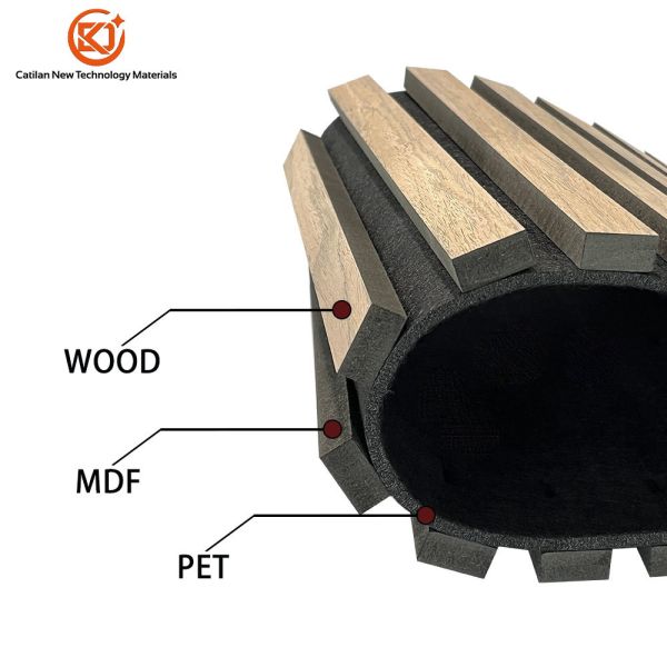 3D Wood Or PVC Veneer MDF Wave Board Decorative Flexible Curly Bendable Curved Slat Acoustic Wall Panel Wall Akupanel