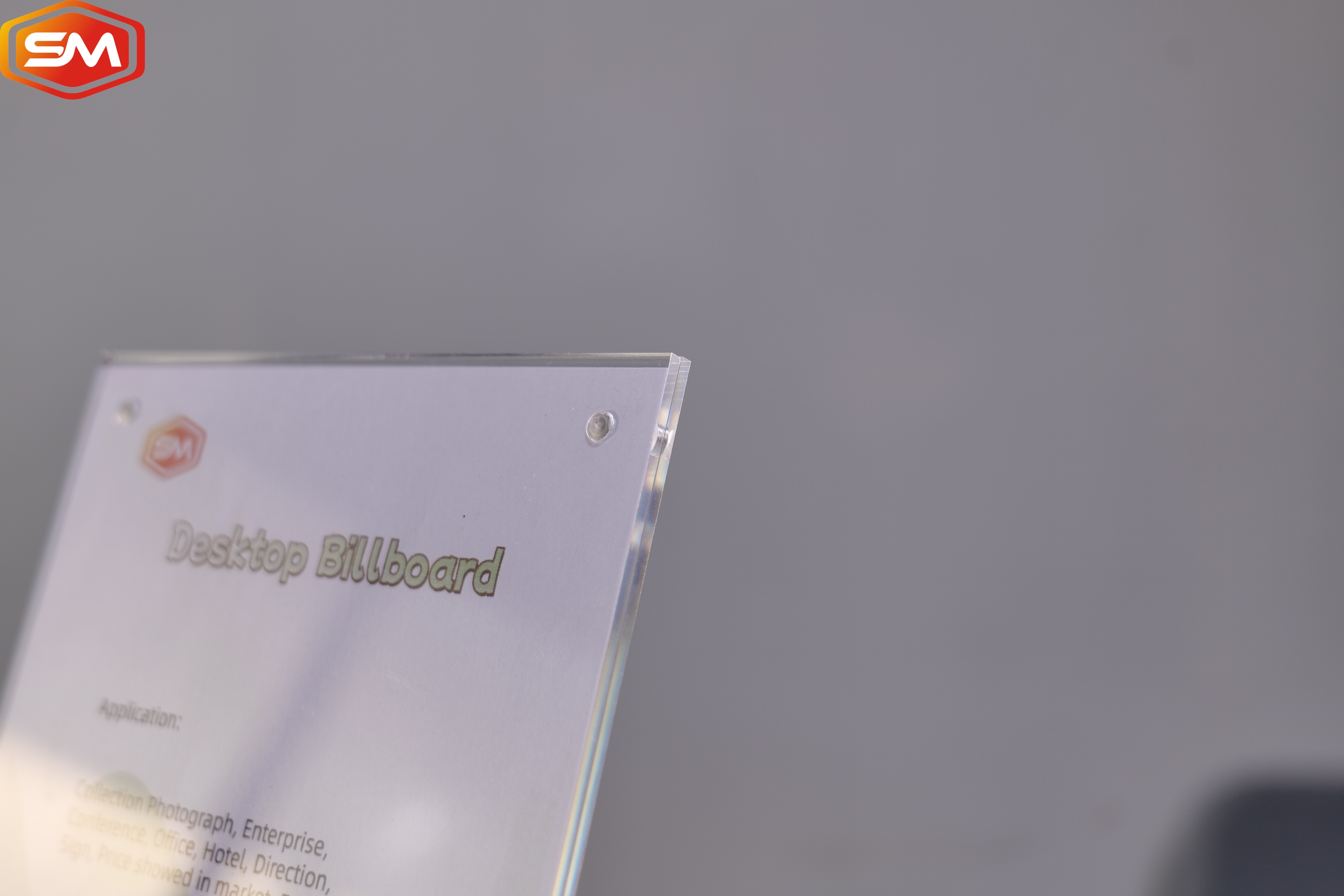 Vertical Type A4 A5 A6 Size L Shape Magnetic Acrylic Sign Holder Slanted Billboard