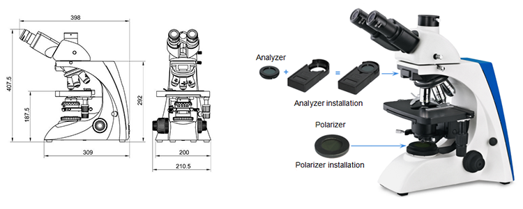 Simple Polarizing Laboratory Biological Microscope , Discovery Biological Microscope