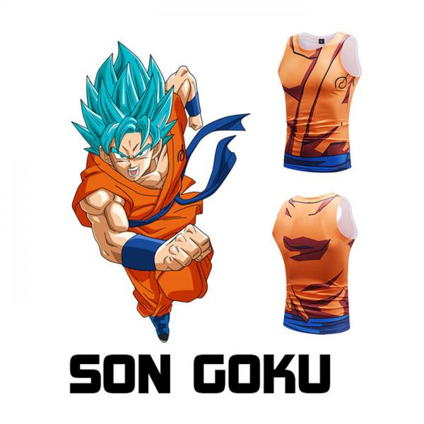 Quality Summer Bodybuilding T Shirts For Male / Dragon Ball Z Tees Son Goku Vegeta Tops for sale