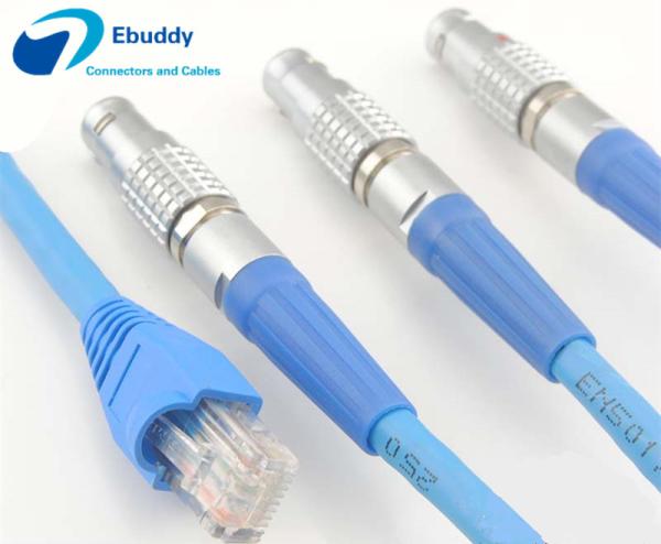 Quality Lemo cable assembly service Lemo FGG male plug to RJ45 Cat5e/ Cat6 / Cat7 shield Ethernet cable for sale