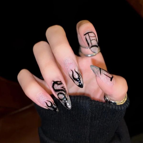 2023 Style OEM Luxury Long 2D Press On Nails Tips for Custom False Nails Light Weight