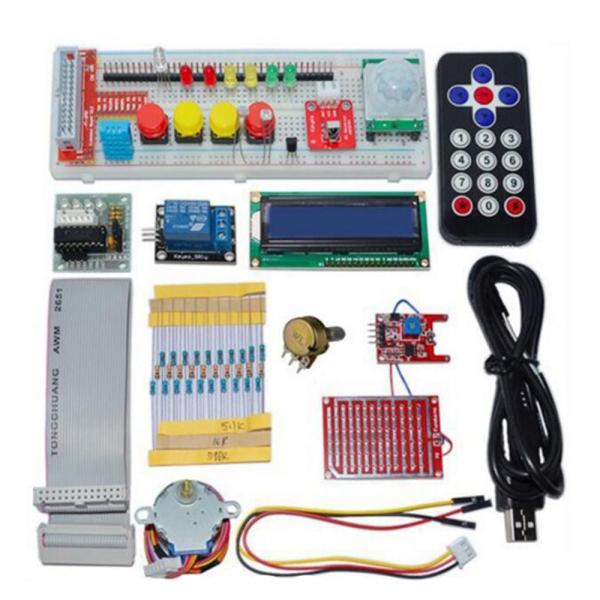 Electronics Components GPIO Starter Kit with LCD 1602 LED Switch DS18B20 for