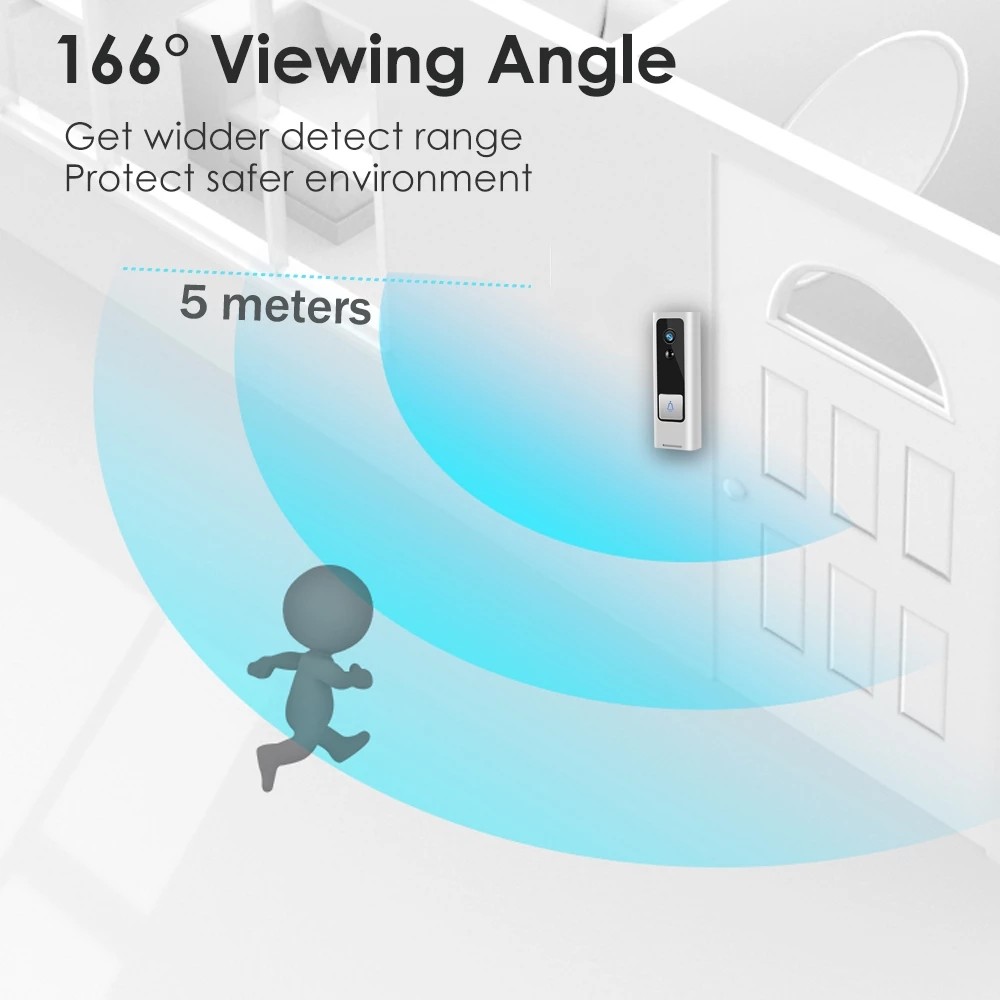 1080P Smart Home Wireless Doorbell With Chime Tuya WiFi Video Doorbell Camera