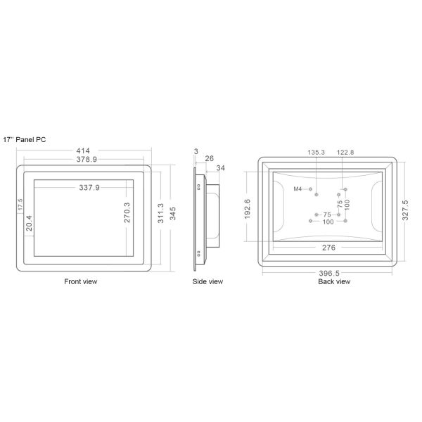 Ultra Thin Industrial Touch Panel PC 17 Inch Fully Seamless 12 Months Warranty