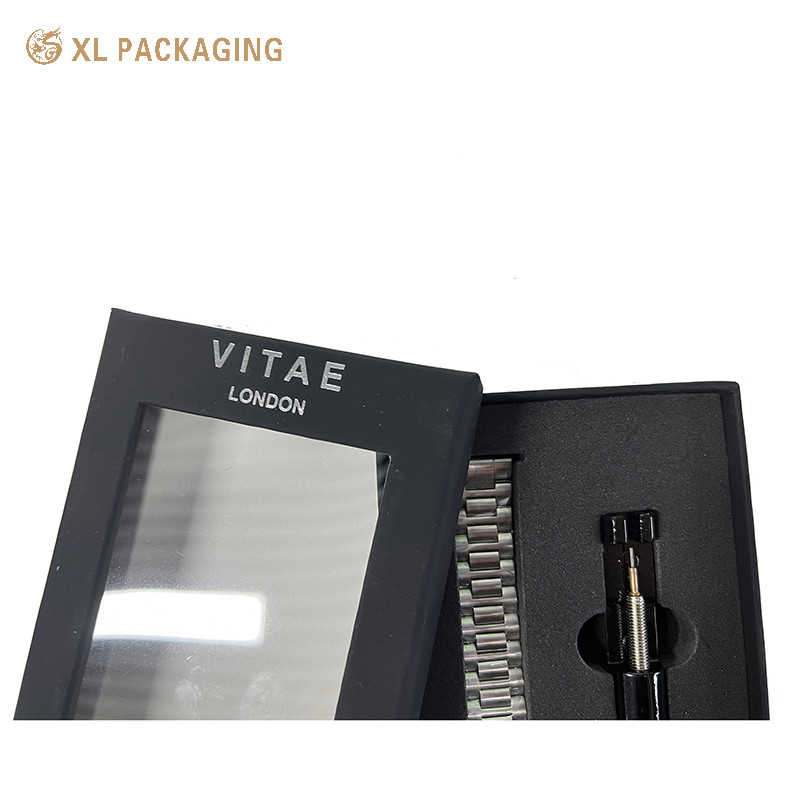 OEM Customize Luxury Texture Paper Watch Gift Box With Instruction Manual Cards Rigid Boxes