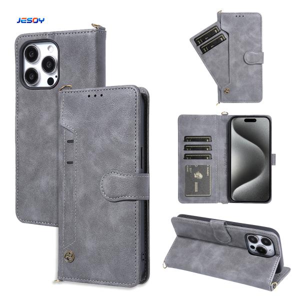 Quality Removable Strap PU Leather Phone Case Flip Cover Wallet Card Holder For IPhone for sale