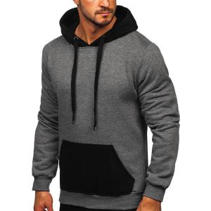 China Factory High Quality Black Grey Cotton Polyester Sport Gym Adjustable Men's Hoodie Sweatshirts wholesale