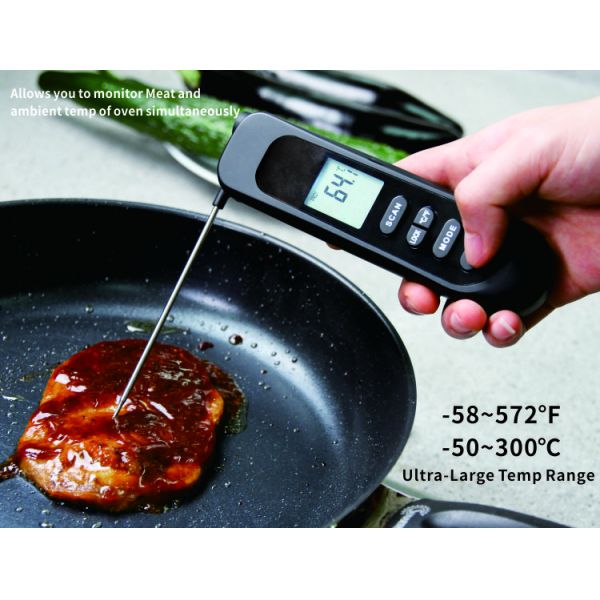 Infrared Foldable Instant Read Digital Thermometer With Extended Wired Probe