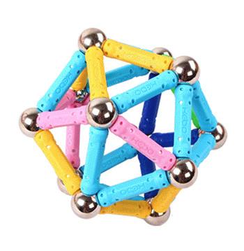Quality Simple Creative Magnetic Sticks With Steel Ball Magnetic Blocks Magnetic Bar Toys for sale