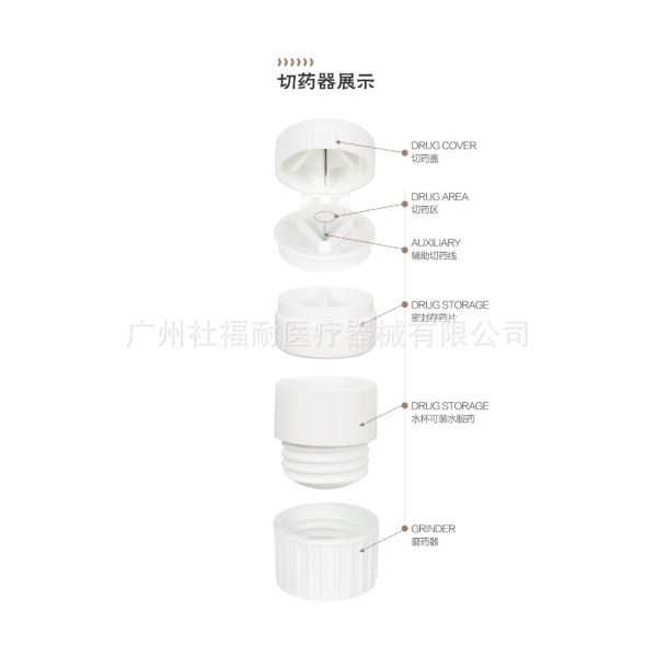 Easy Open Hospital Pill Dispenser Box Tablet Cutter Crusher Box Grind Individual Medication